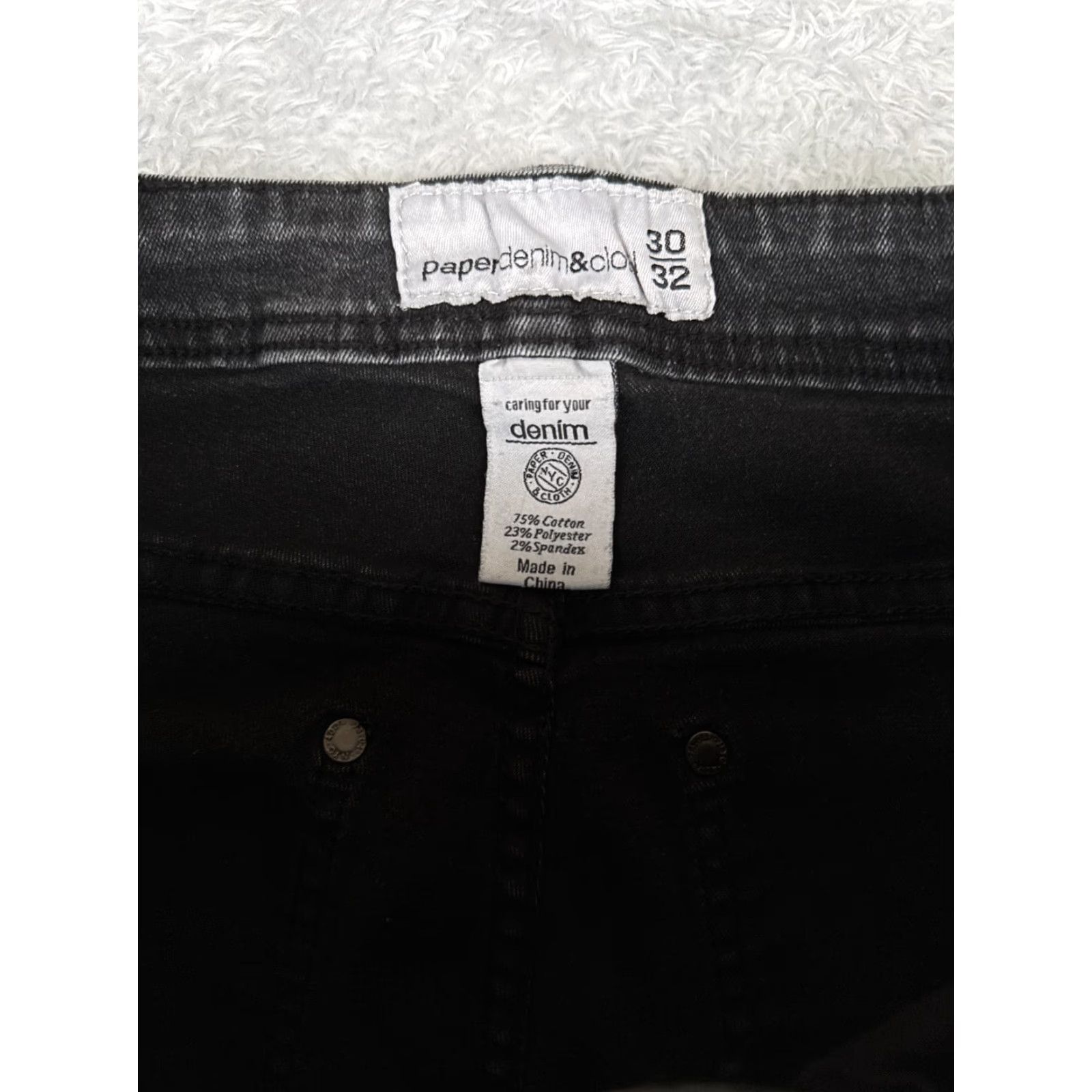 Vintage VINTAGE Paperdenim & Cloth Jeans Womens 30 Black Denim Mid Rise Cotton Blend 29x30 Size 30" / US 8 / IT 44 - 6 Thumbnail