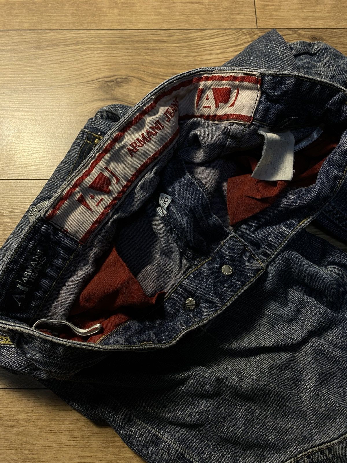 Armani Armani Blue Double Knee Cargo Bondage Denim Jeans sz 30 Size US 30 / EU 46 - 8 Thumbnail