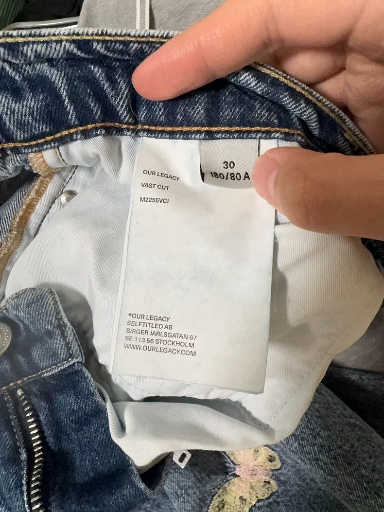 Our Legacy Our Legacy Butterfly embroidered straight jeans Size US 30 / EU 46 - 4 Thumbnail