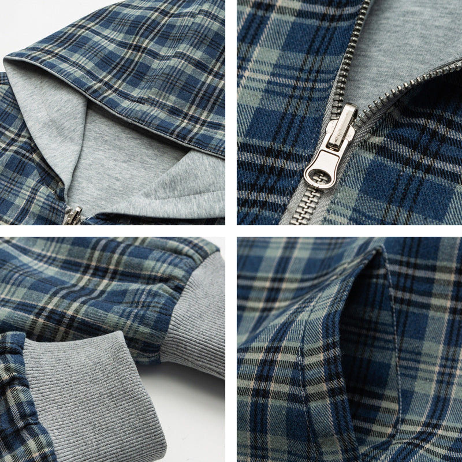 Other Reversible Plaid Hooded Zip Jacket | Grey Fleece Size US L / EU 52-54 / 3 - 4 Thumbnail