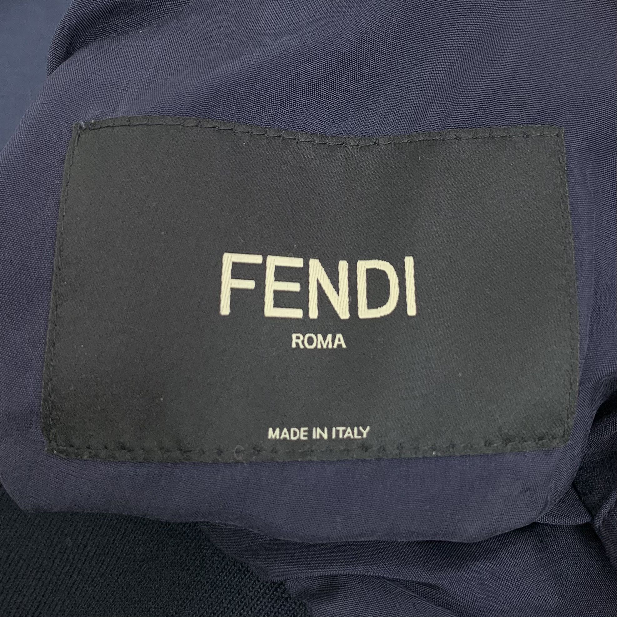 Fendi Fendi Navy Cartoon Print Silk Reversible Jacket (Size 48) Size US M / EU 48-50 / 2 - 9 Thumbnail
