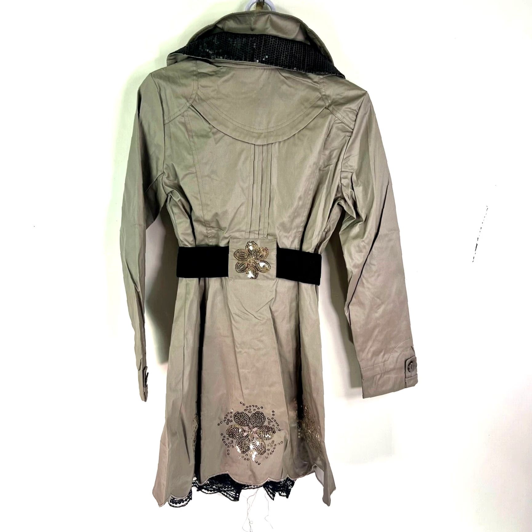 Max Mara Max Mara Trench Coat Womens M Beige Belted, Double Breasted, Sequin, Lightweight, Casual, Formal, Workwear, 8-9? Size M / US 6-8 / IT 42-44 - 7 Thumbnail