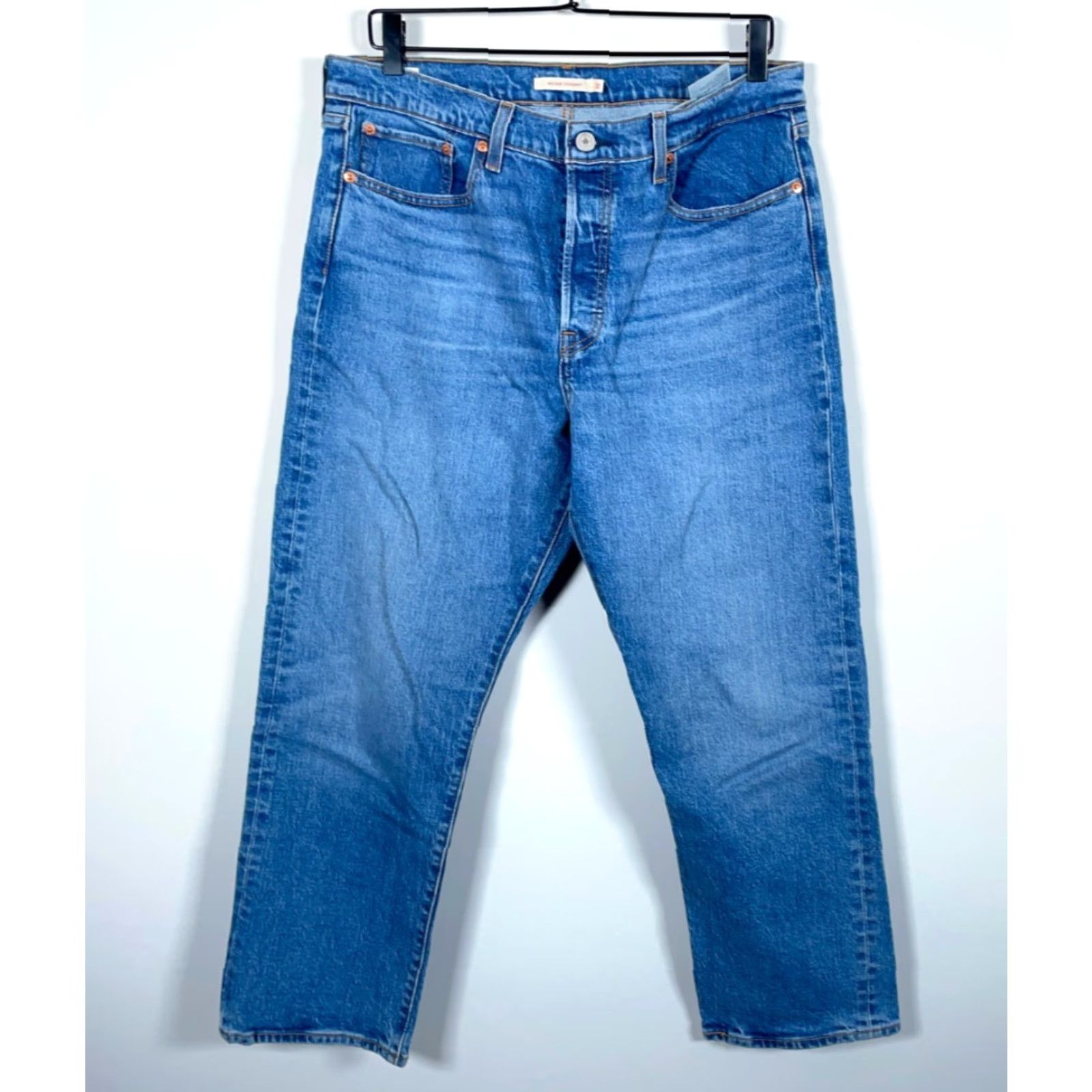 Levi's VINTAGE Levi's Premium Wedgie Fit Straight Leg Jeans Women's 32 Blue Denim Big E Tab Jeans Women 32 Blue Denim 5-Pocket Classic Retro Hipster Ladies Size 24" / US 00 / IT 34 - 2 Thumbnail