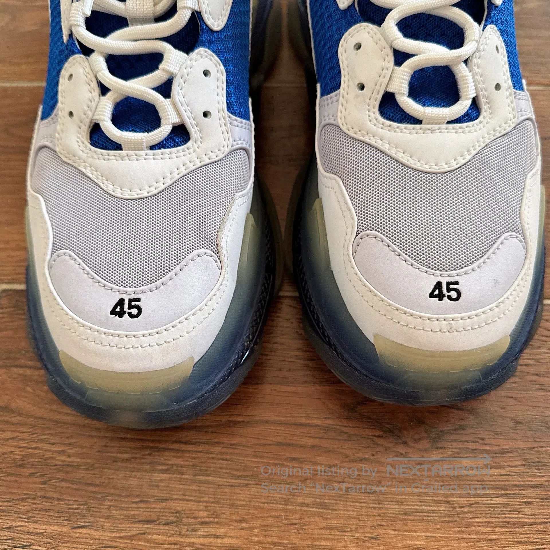Balenciaga Balenciaga Triple S White Blue Sneakers. Size US 11 / EU 44 - 5 Thumbnail