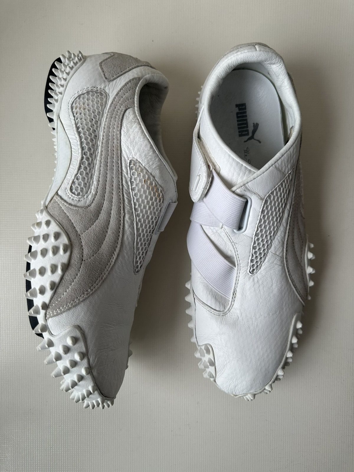 Puma Puma Ur Mostro (2004) white leather archive spike sole shoes Size US 8 / EU 41 - 4 Thumbnail
