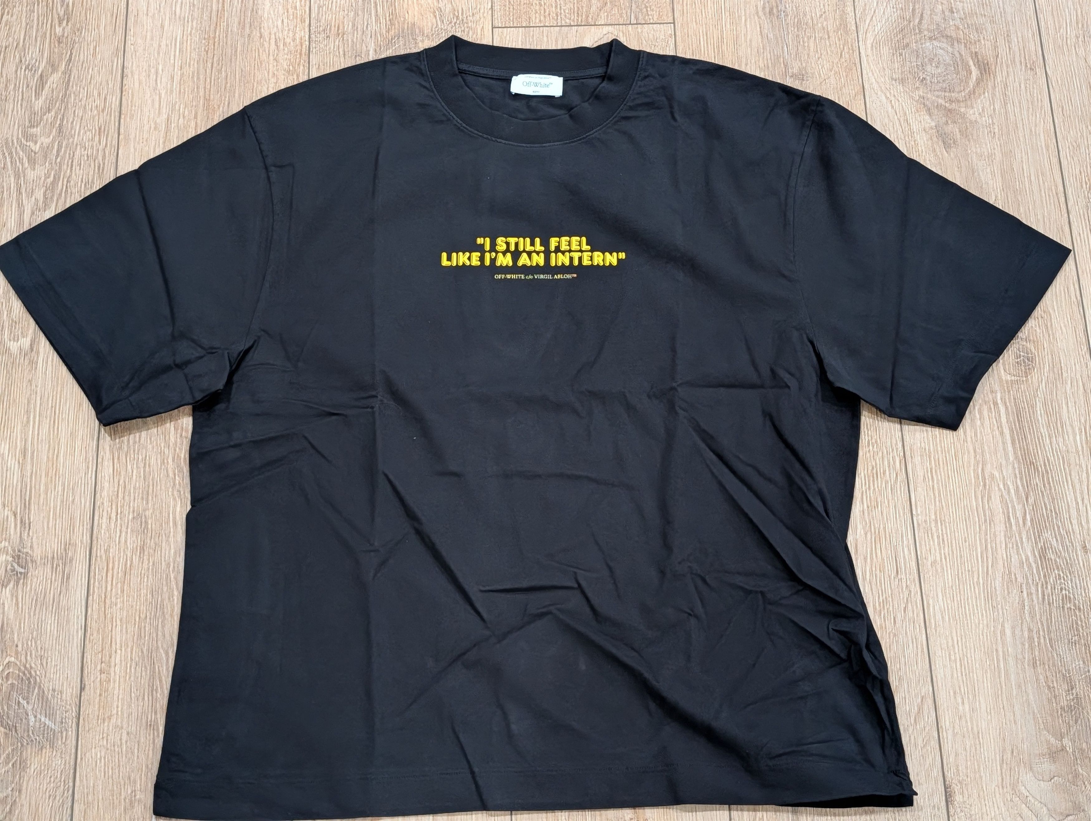 Off-White Off-White "Intern" Cotton Crewneck T-Shirt Black/Yellow L Size US L / EU 52-54 / 3 - 1 Thumbnail