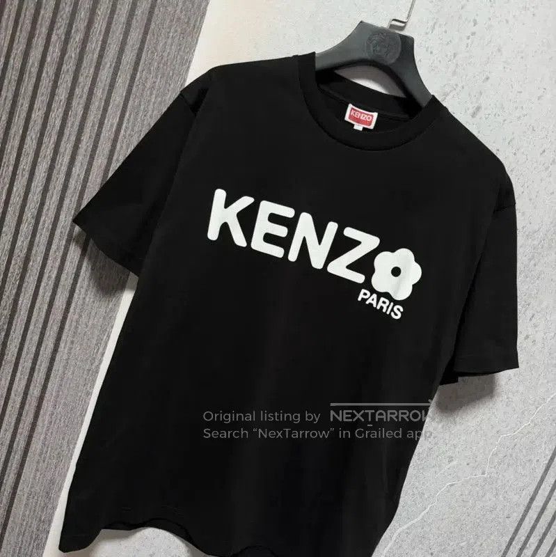 KENZO Summer Black Cotton Logo T-Shirt .