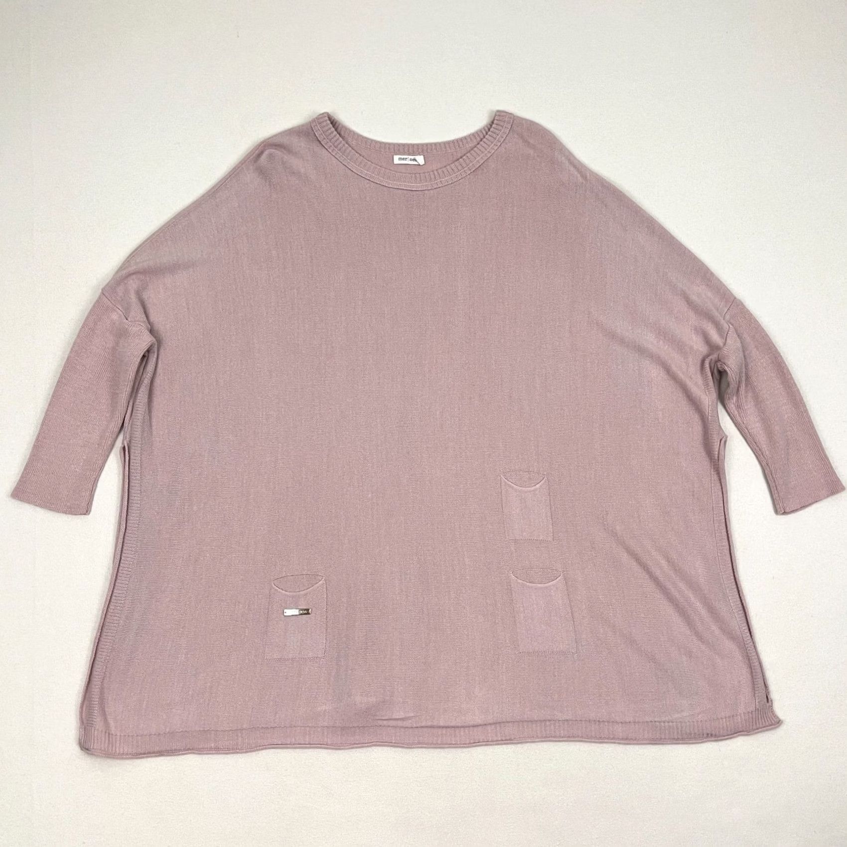 Catalina Mersea Catalina Traveler Sweater Womens OS Pink Oversized Boxy Coastal Luxe Prep Shirt or Sweater Size ONE SIZE - 2 Thumbnail