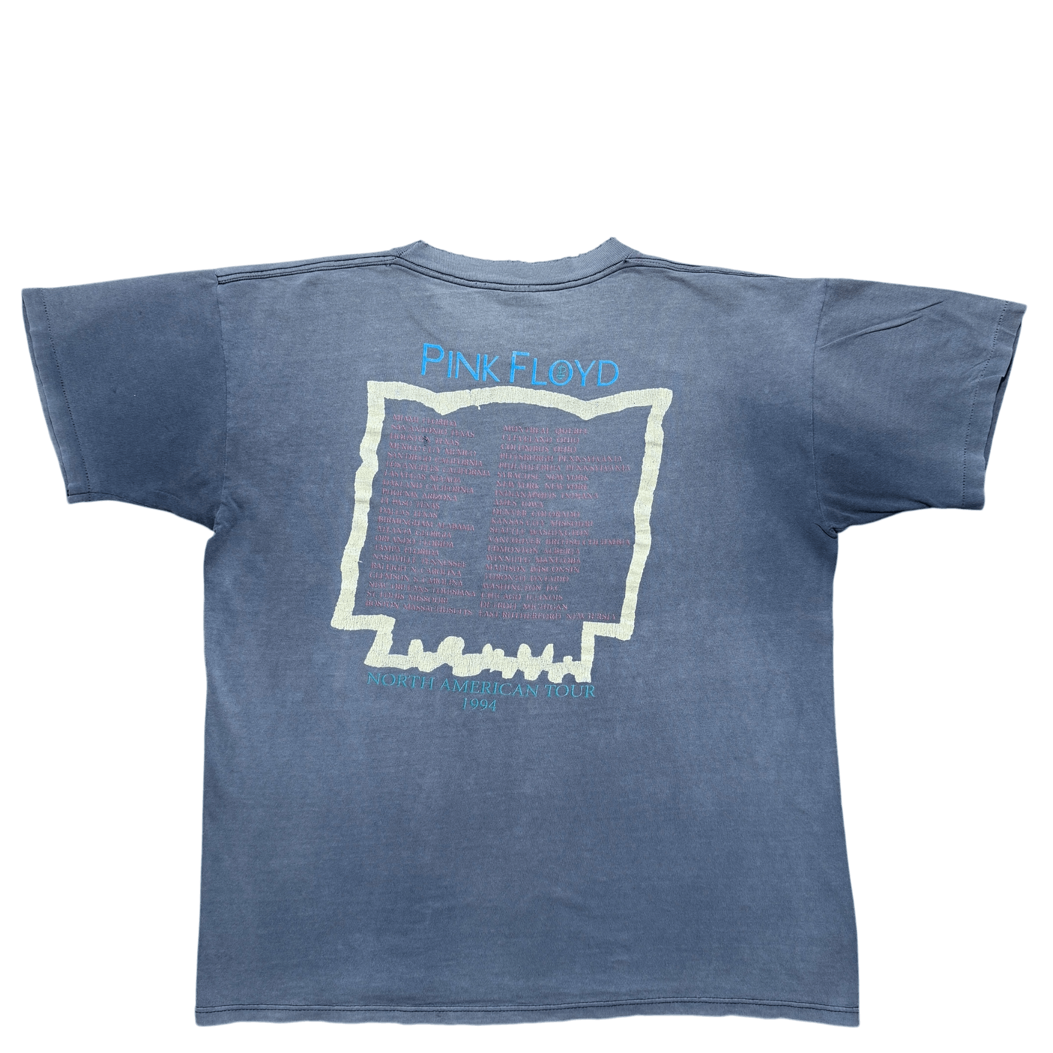 Vintage RARE Vintage Pink Floyd Division Bell Faded T-shirt Size US L / EU 52-54 / 3 - 2 Thumbnail