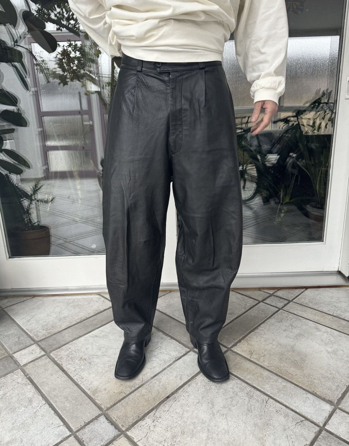 Yohji Yamamoto Supreme 2025 Yohji Yamamoto leather wide pants Size US 32 / EU 48 - 2 Thumbnail