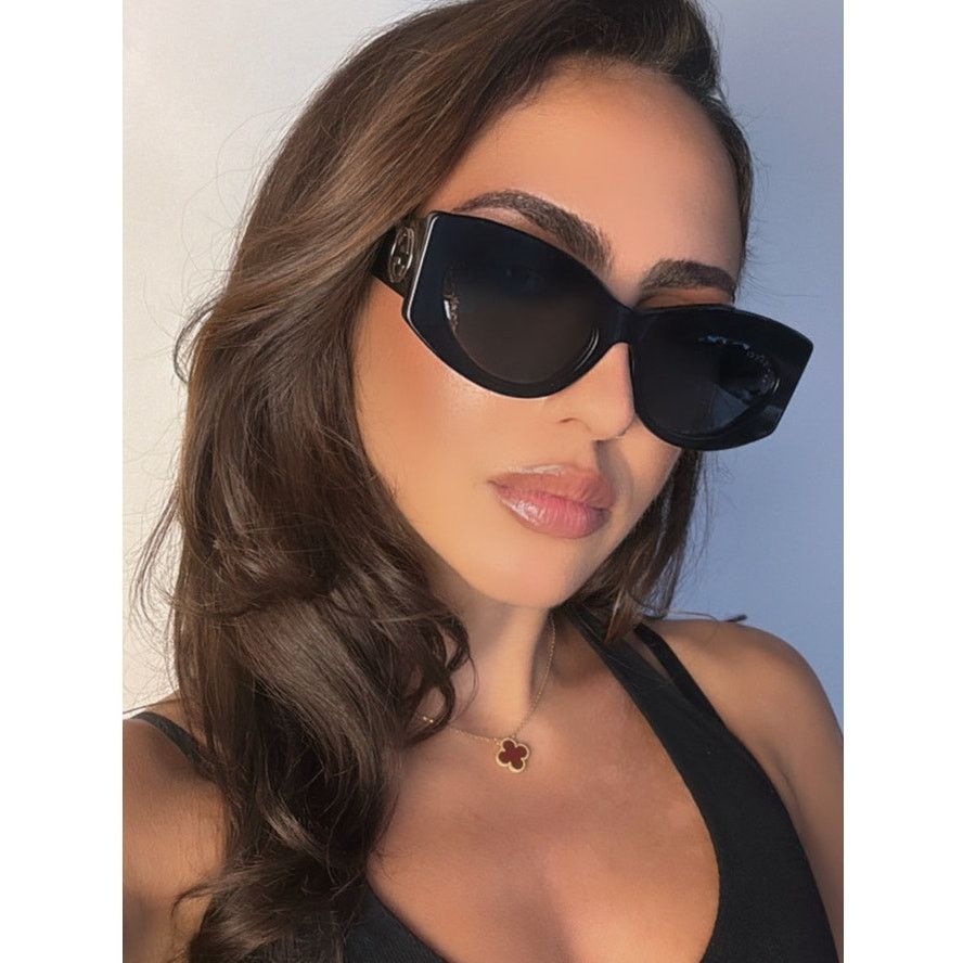 Gucci NEW Gucci GG1843S Black Cat Eye Sunglasses $515 Size ONE SIZE - 1 Thumbnail