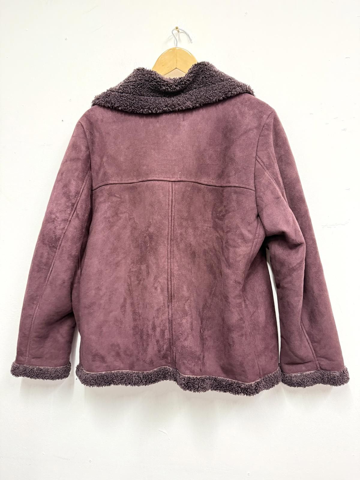 Other Monsoon Purple Faux Shearling Jacket UK 14 / EU 42 / US 10 Size L / US 10 / IT 46 - 4 Thumbnail