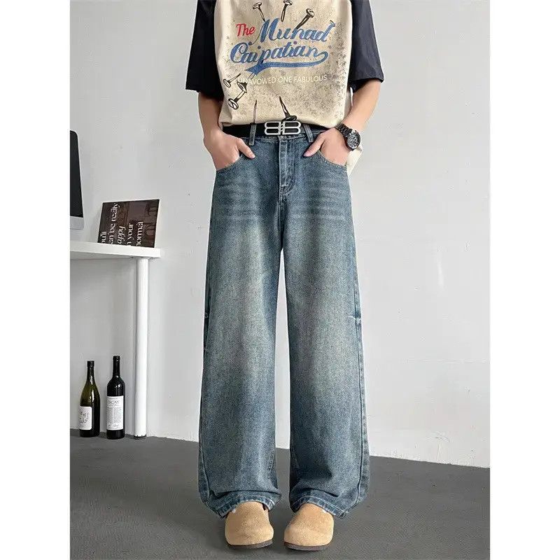 Japanese Brand Retro loose washed straight leg jeans Size US 32 / EU 48 - 6 Thumbnail