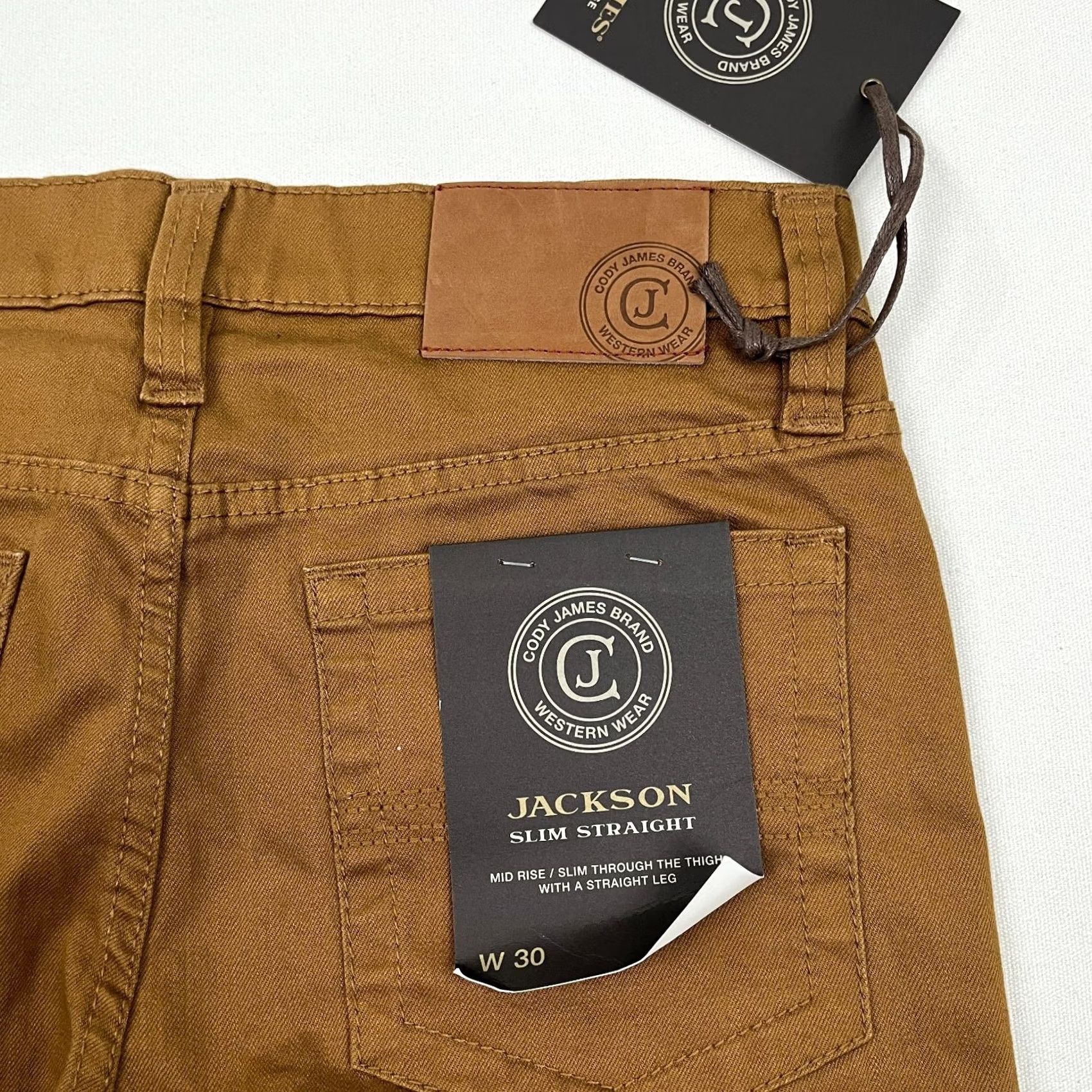 Cody James Cody James Jackson Jeans Mens 30 x 32 Slim Straight Brown Workwear Western Wear Jeans Men's Regular 30 Brown Slim Straight Western Mens Size US 30 / EU 46 - 5 Thumbnail