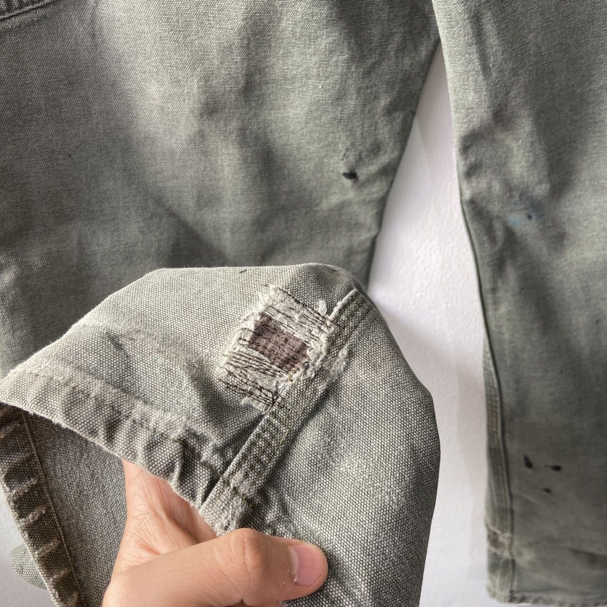 Carhartt × Vintage Distressed Faded Vintage Carhartt Double Knee Moss Green Size US 30 / EU 46 - 8 Thumbnail