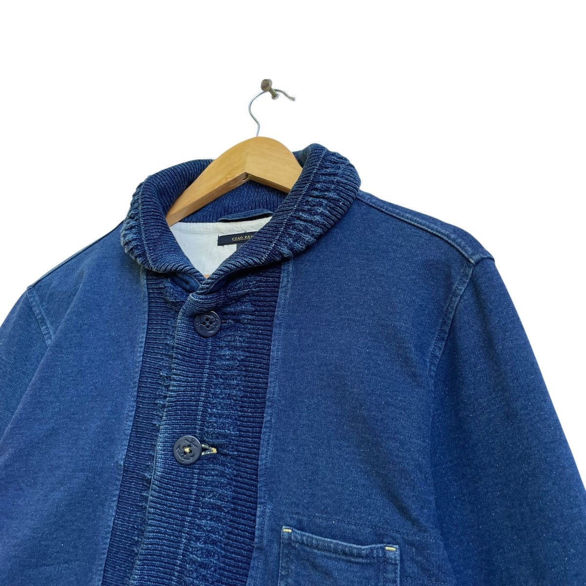45rpm × Blue Blue Japan × Toyo Enterprises 💥 Ciopanic Indigo Shawl Collar Marine Inspired Kapital Size US M / EU 48-50 / 2 - 5 Thumbnail