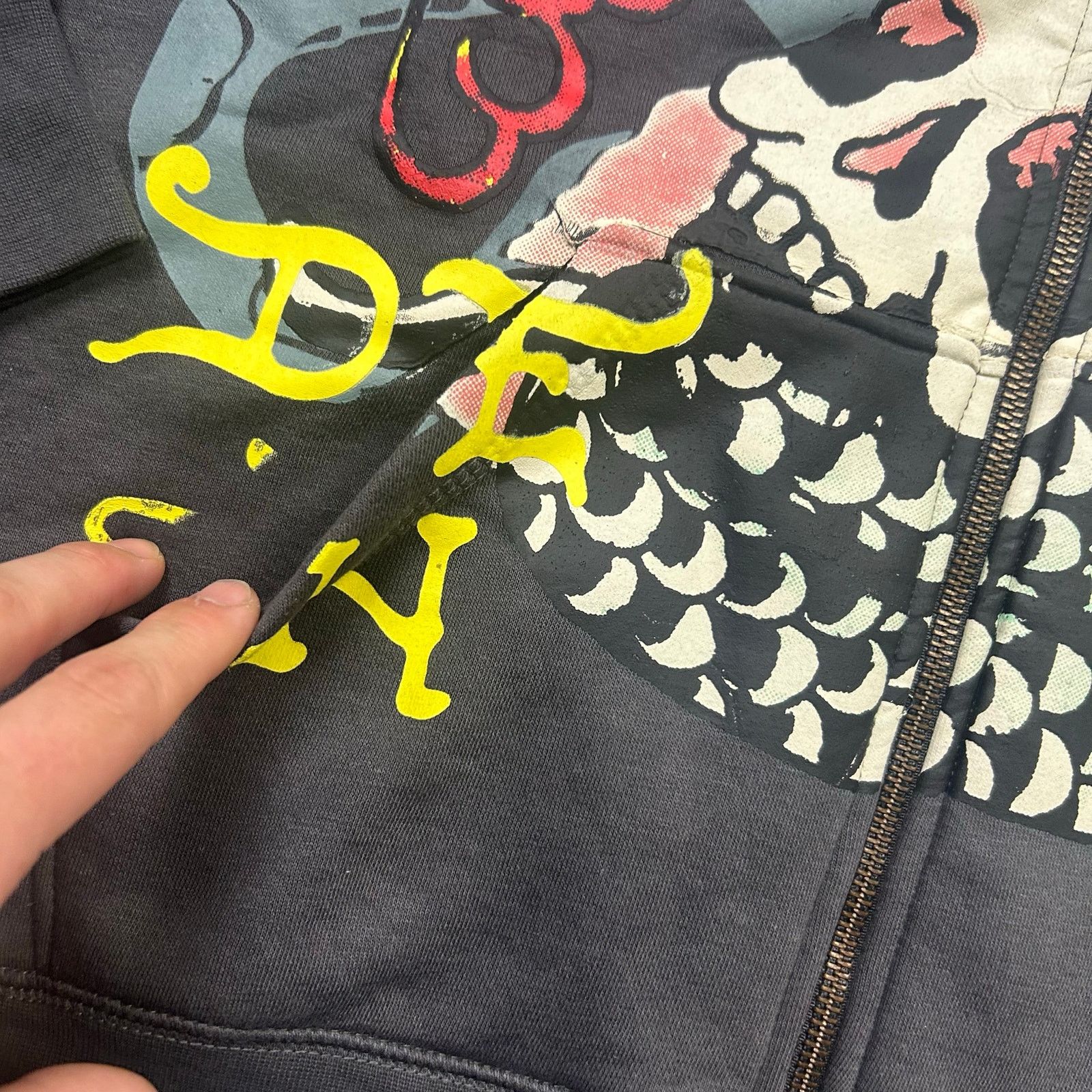 Ed Hardy Ed Hardy Gray Big Logo Skull Cobra Snake Fire Zip Up Hoodie Size US XL / EU 56 / 4 - 3 Thumbnail