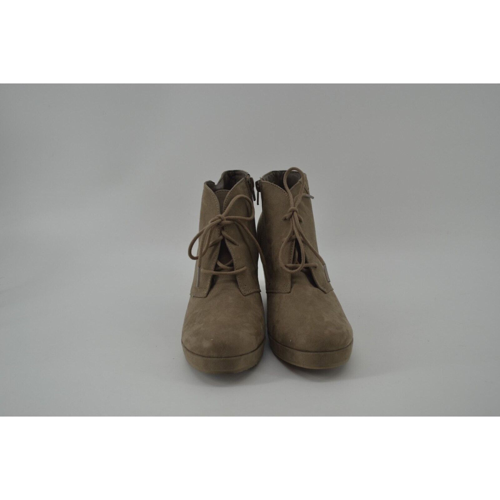Merona Merona Size 8.5 Taupe Tan Boot Faux Suede Wedge Lace Women's Size US 8.5 / IT 38.5 - 12 Thumbnail