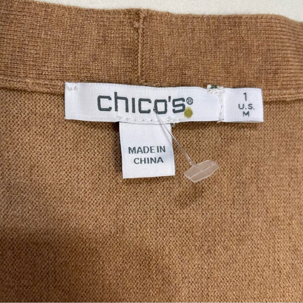 Chicos New Chico's Caviar Bead V-Neck Pullover Tan Sweater Size 1 Size M / US 6-8 / IT 42-44 - 7 Thumbnail