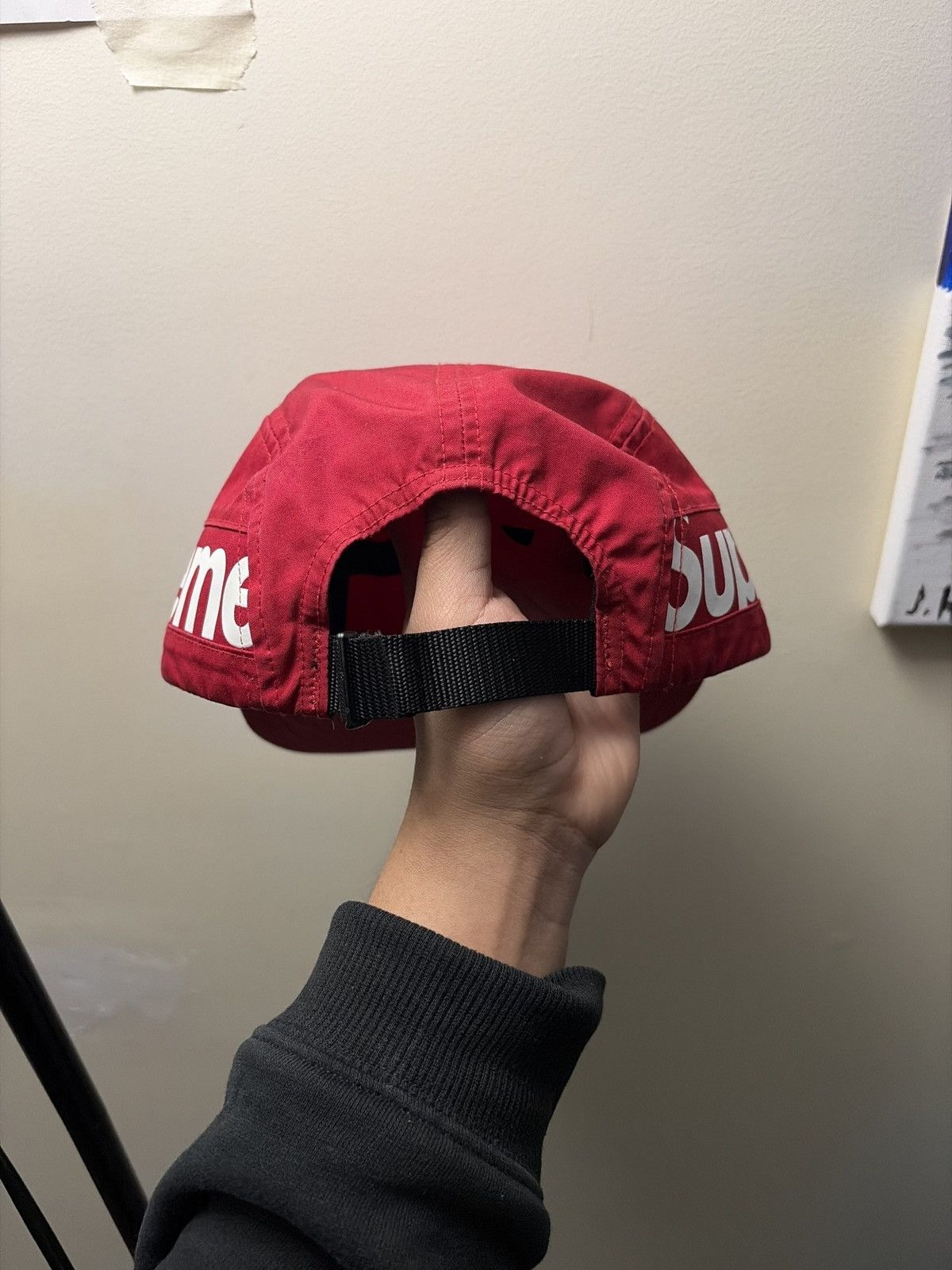 Supreme FW18 Supreme Side Panel Camp Cap red big logo hat Size ONE SIZE - 4 Thumbnail