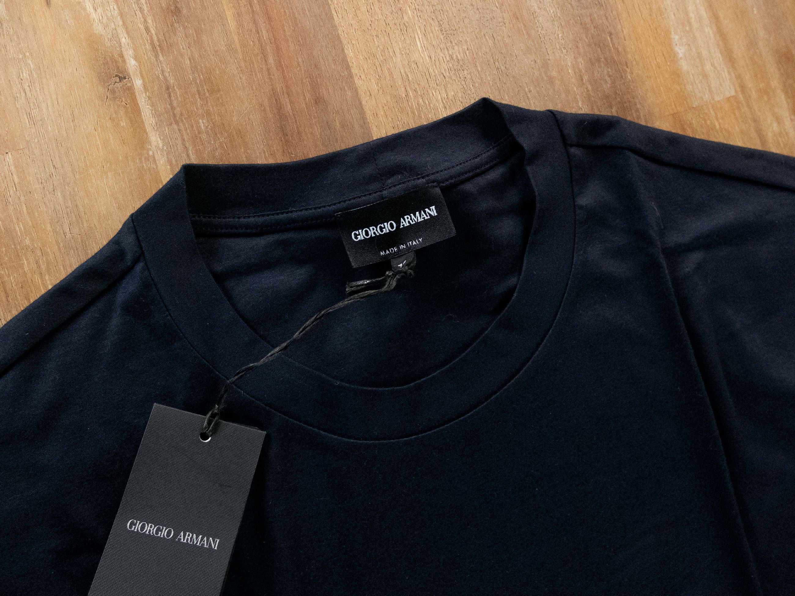 Giorgio Armani GIORGIO ARMANI mainline navy blue signature t-shirt Medium Size US M / EU 48-50 / 2 - 2 Thumbnail