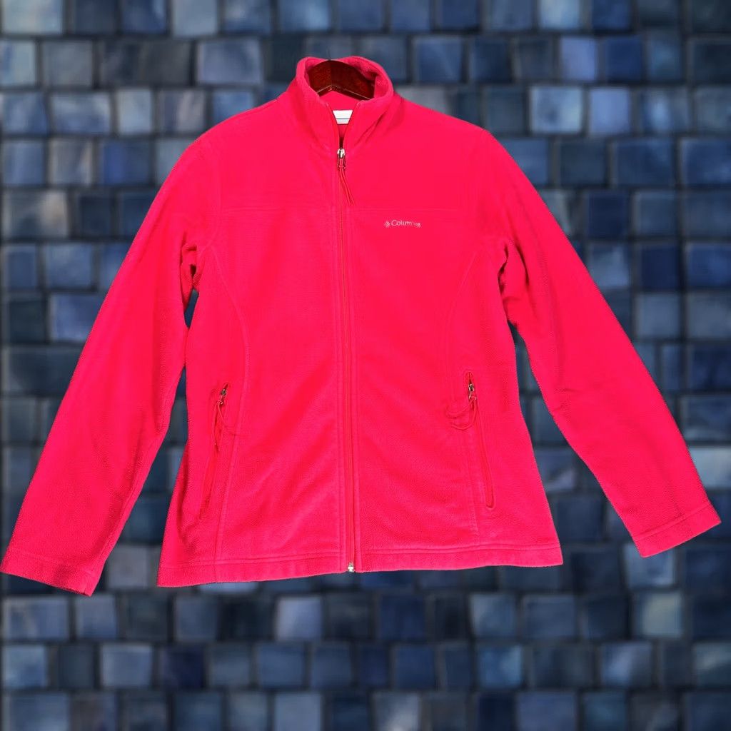 Logo 7 Columbia Jacket Womens Small Pink Fleece Full Zip Pockets Logo Size S / US 4 / IT 40 - 1 Thumbnail