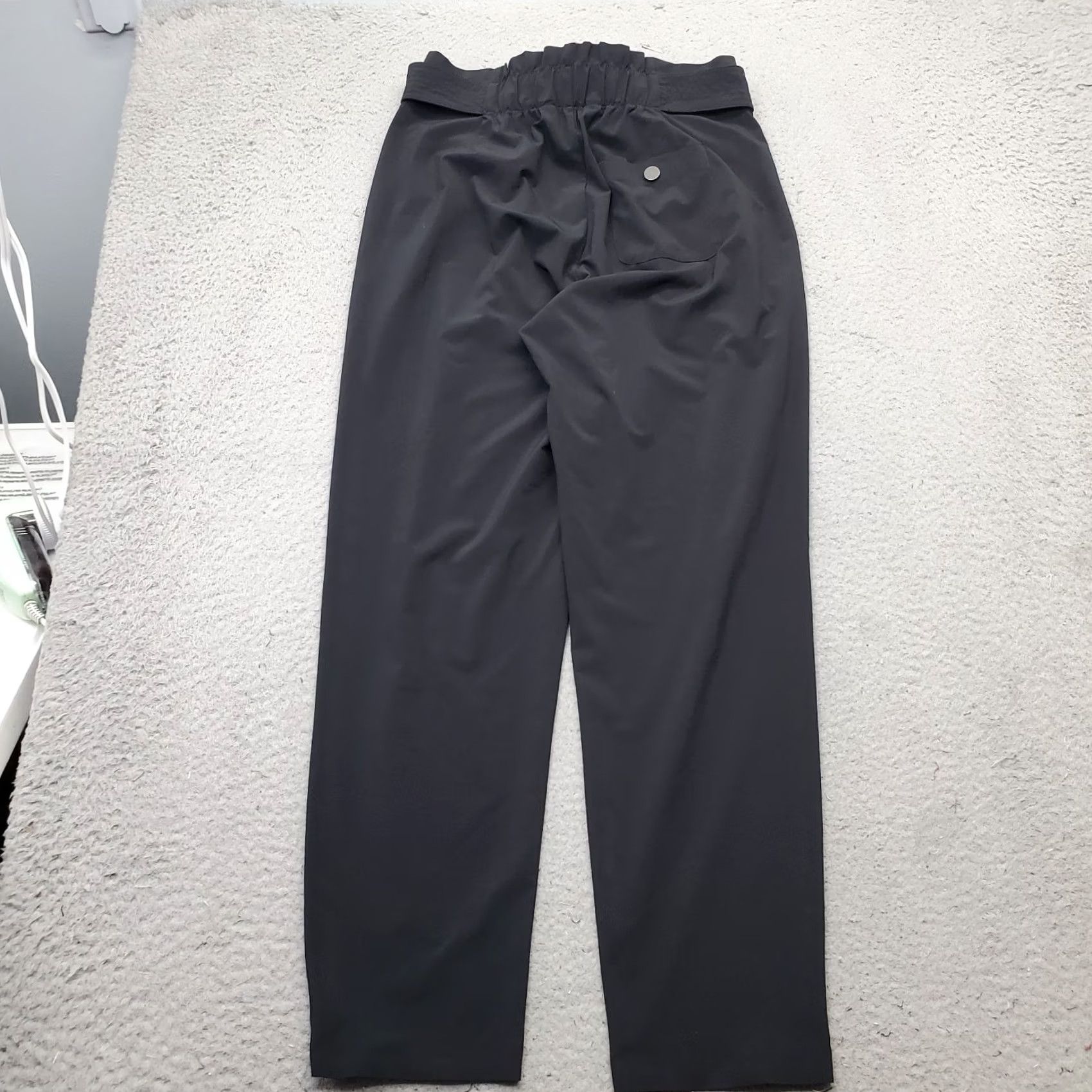 Athleta Athleta Pants II Womens 2 Black Pleated Comfort Stretch Belted Waist Size 26" / US 2 / IT 38 - 2 Thumbnail