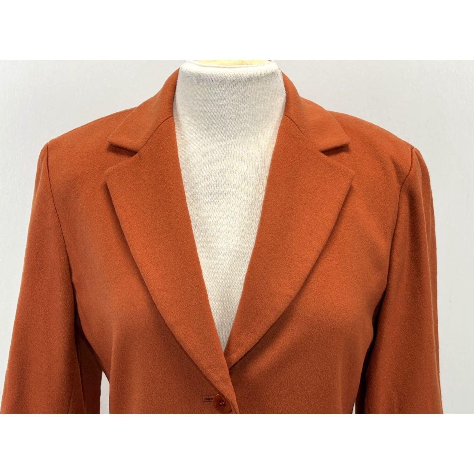 Vintage Nieman Marcus X Loro Piana Blazer Women’s 8 Orange 100% Cashmere Luxury Jacket Size M / US 6-8 / IT 42-44 - 5 Thumbnail