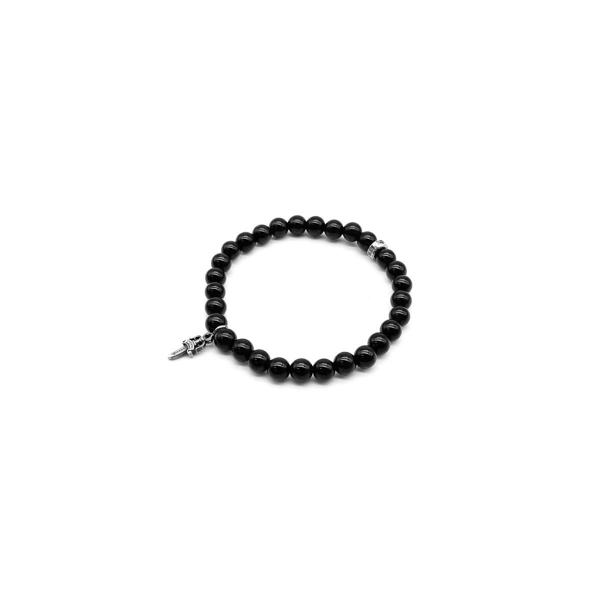 Chrome Hearts Chrome Hearts 6mm Obsidian Silver Dagger Beaded Bracelet Size ONE SIZE - 2 Thumbnail