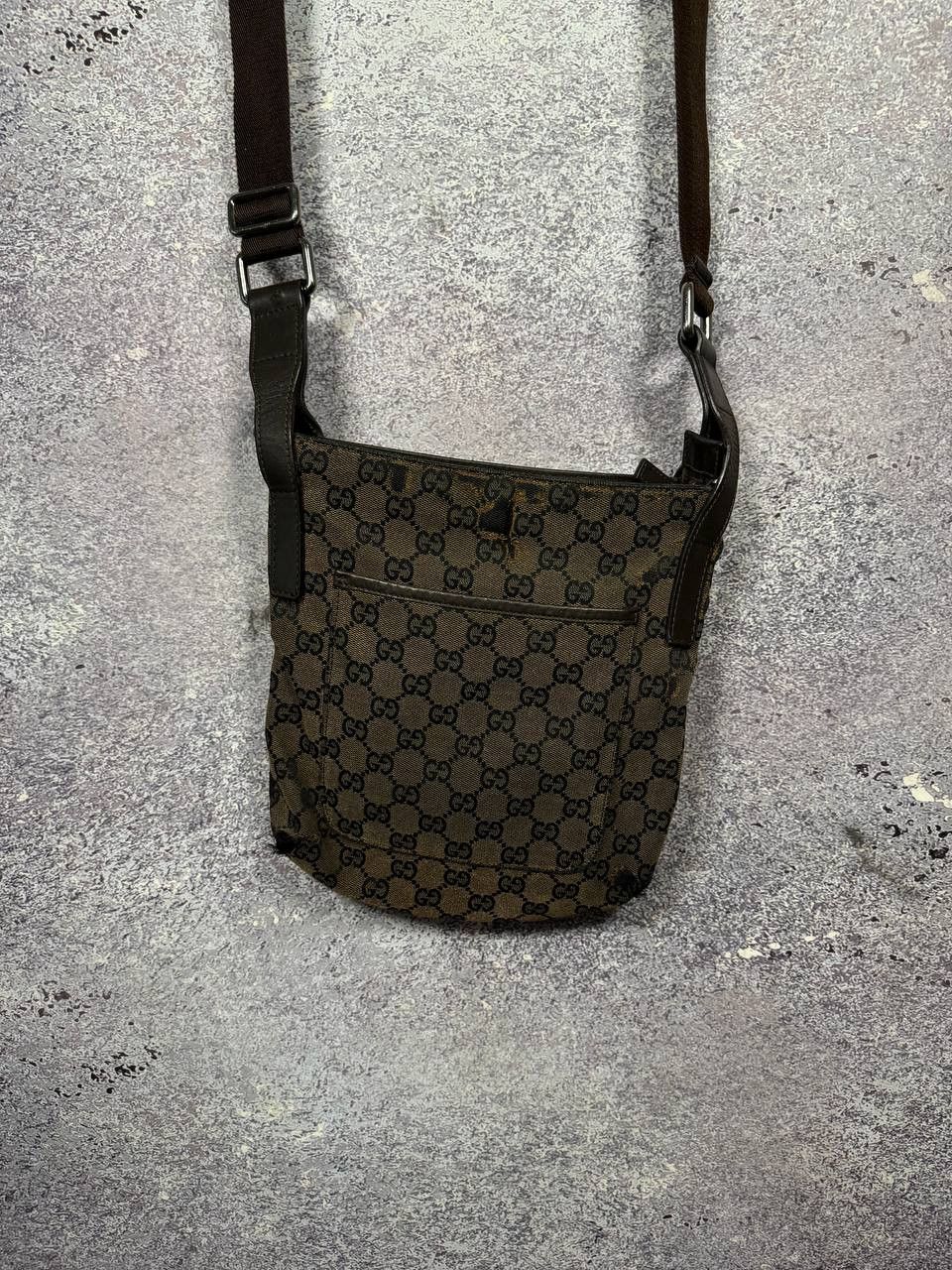 Gucci GUCCI GG Canvas Shoulder Bag Beige Dark Brown Auth Size ONE SIZE - 2 Thumbnail