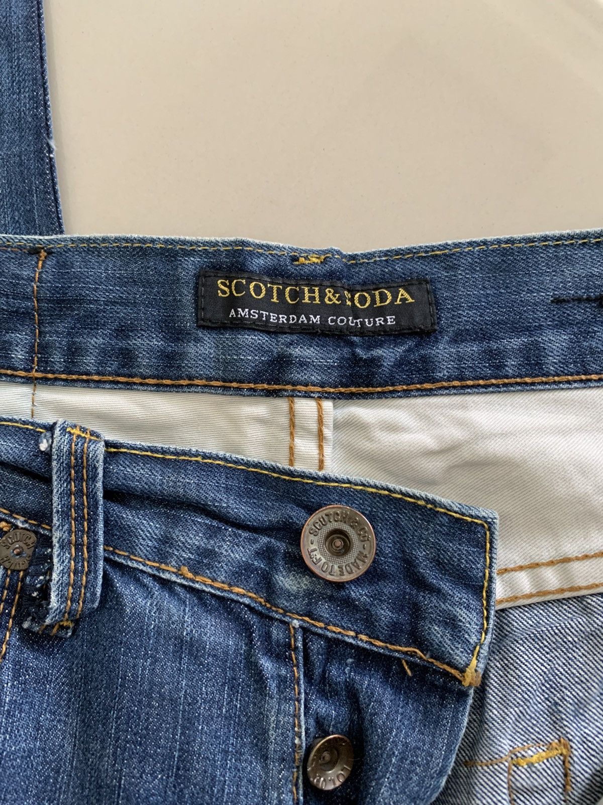Scotch & Soda Scotch & Soda Ronson Distressed Faded Blue Jeans Size US 30 / EU 46 - 6 Thumbnail