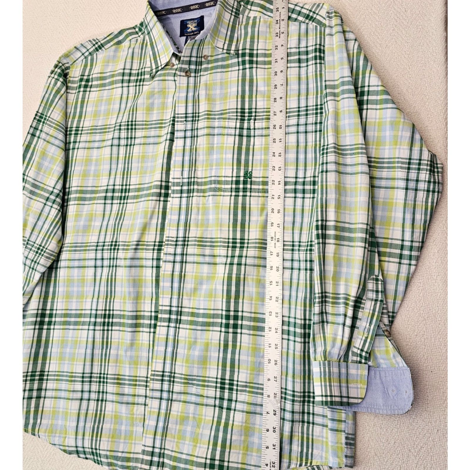 Wrangler Vintage Wrangler Twenty X Shirt Men's Long Sleeve Plaid Western Cowboy Rodeo XL Size US XL / EU 56 / 4 - 5 Thumbnail