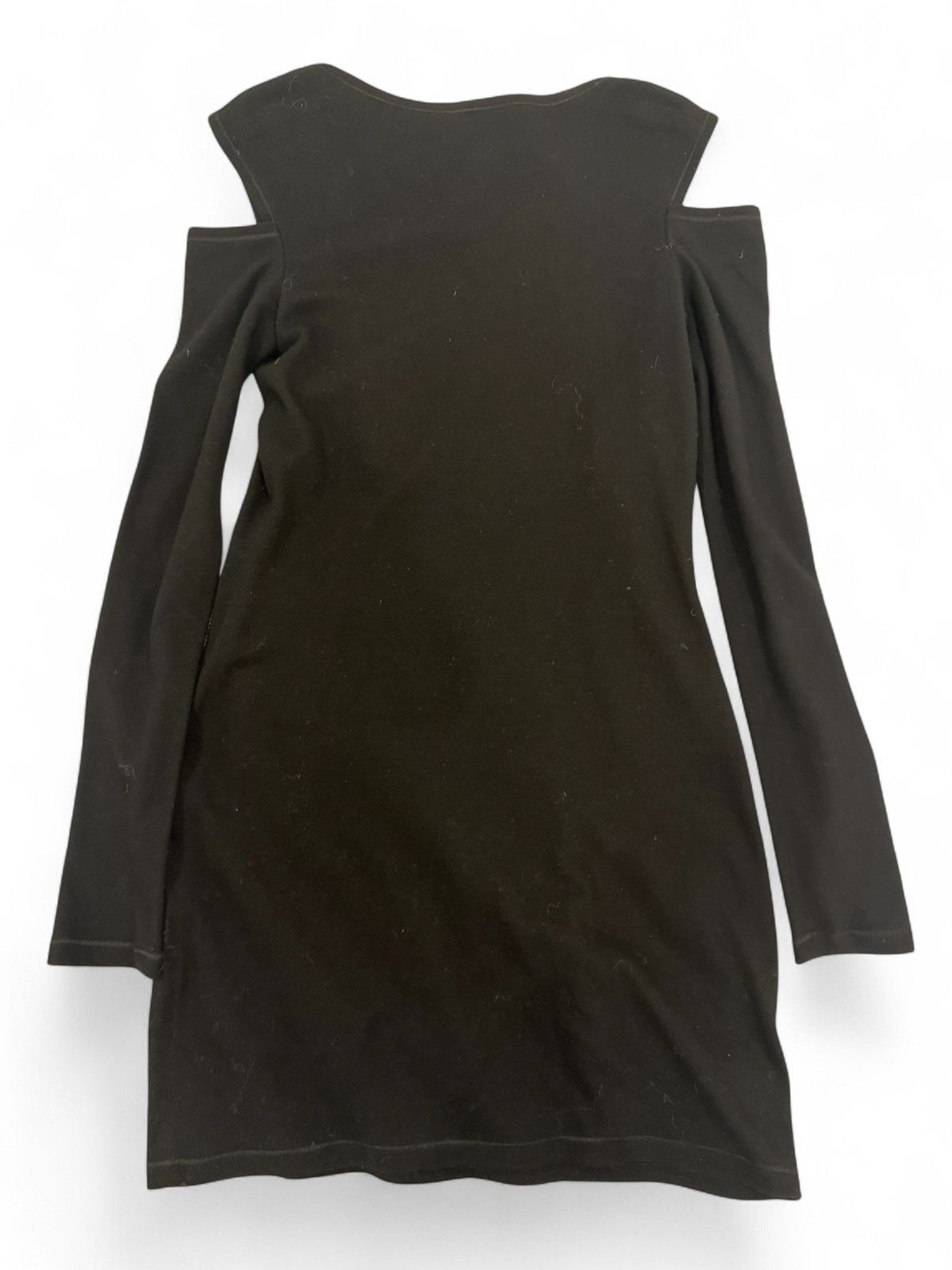 Helmut Lang Helmut Lang Minimal Black Cut-Out Shoulder Dress Wool Blend Size M / US 6-8 / IT 42-44 - 3 Thumbnail