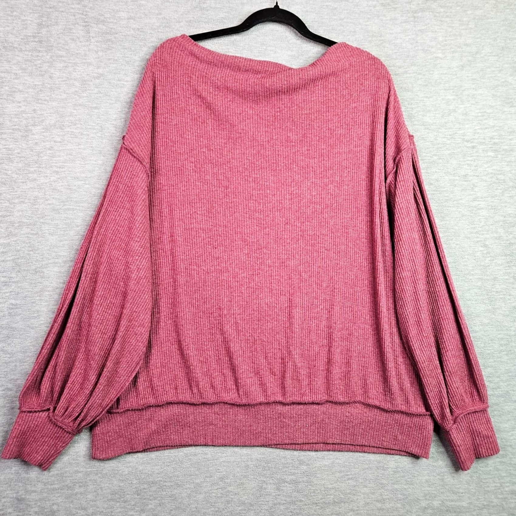 Free People Free People We The Free Pink Ribbed Pullover Sweater Knit Cowl Neck Long Sleeve Size M Womens Regular Modern 90s Style Size M / US 6-8 / IT 42-44 - 2 Thumbnail