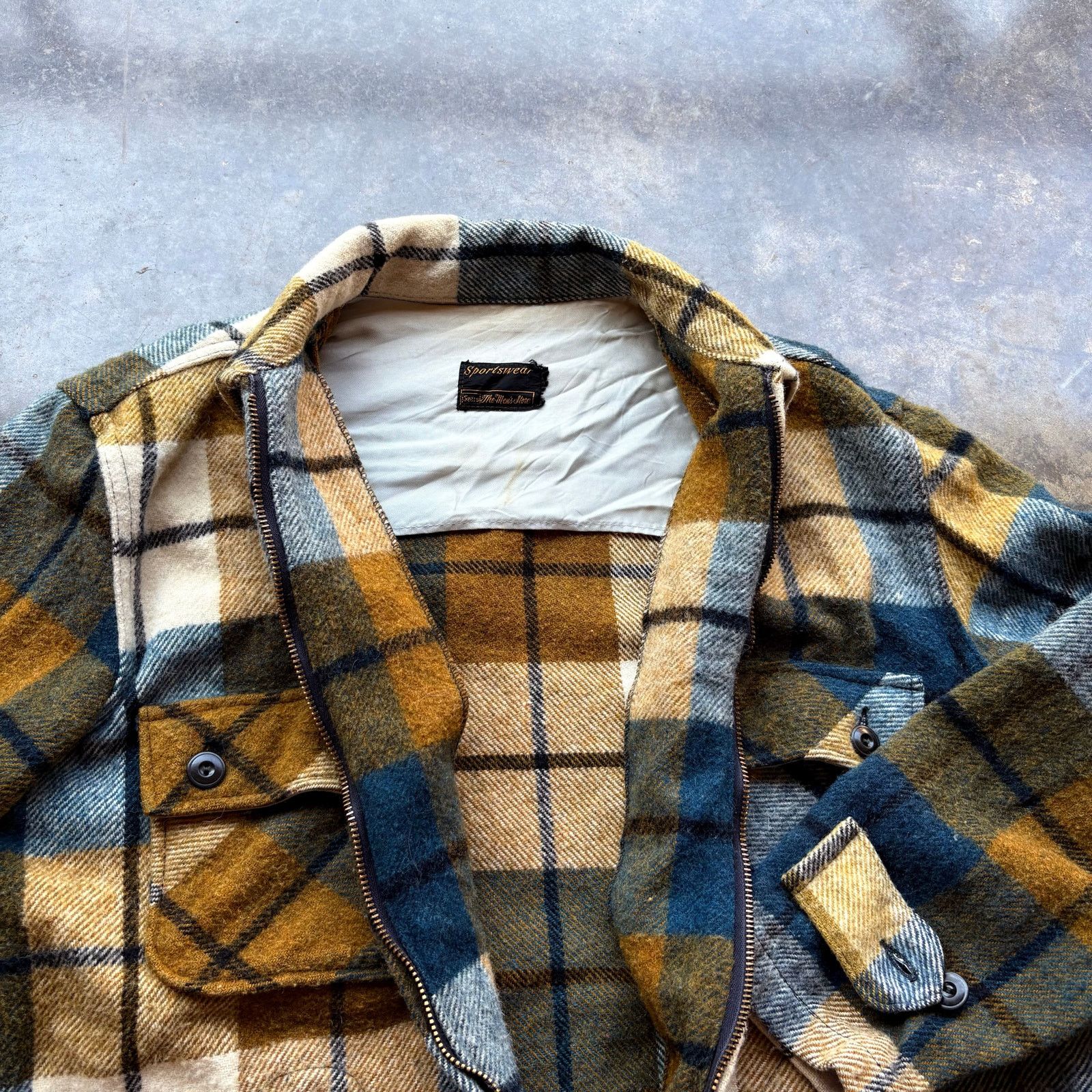 Sears Crazy True Vintage Talon Zip Wool Jacket Flannel Size US L / EU 52-54 / 3 - 7 Thumbnail