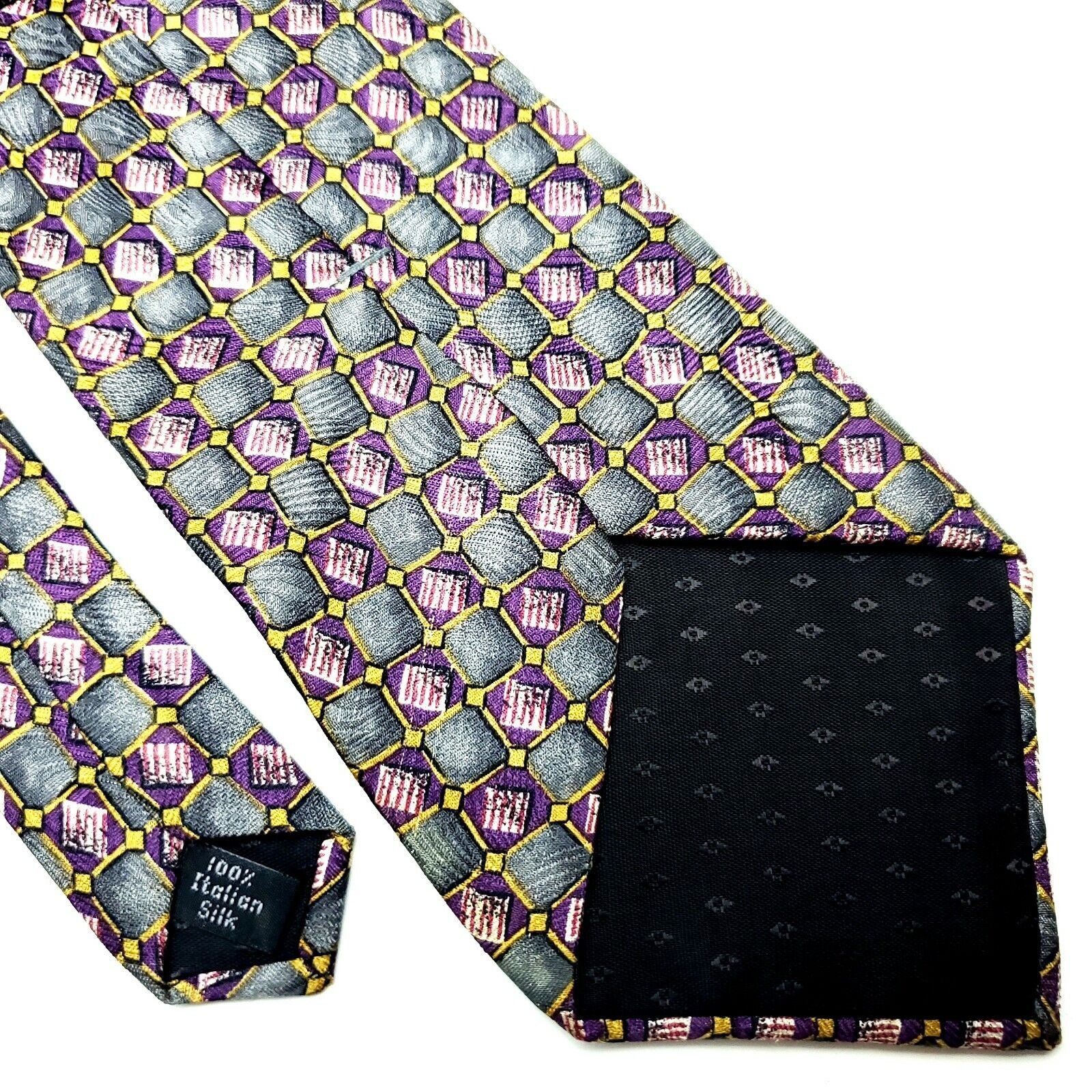 Henry Grethel Henry Grethel Silk Tie Purple Wide Print Size ONE SIZE - 5 Thumbnail