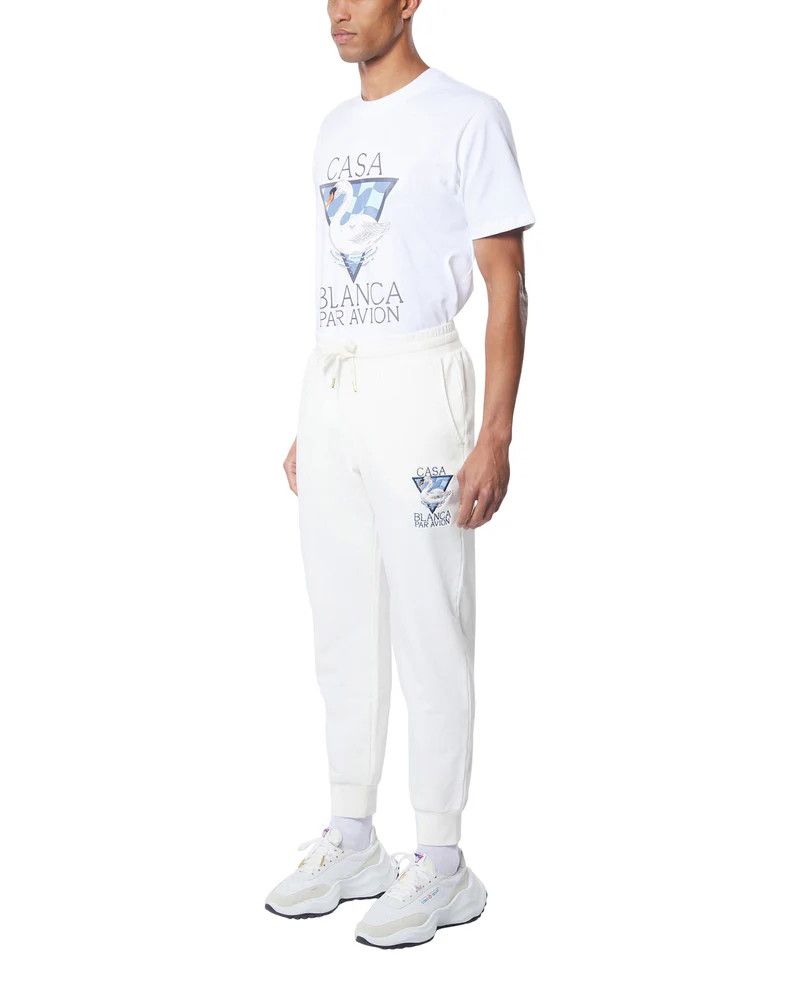 Casablanca Blue Embroidered Par Avion Swan Triangle Logo Sweatpants Size 30" / US 8 / IT 44 - 3 Thumbnail