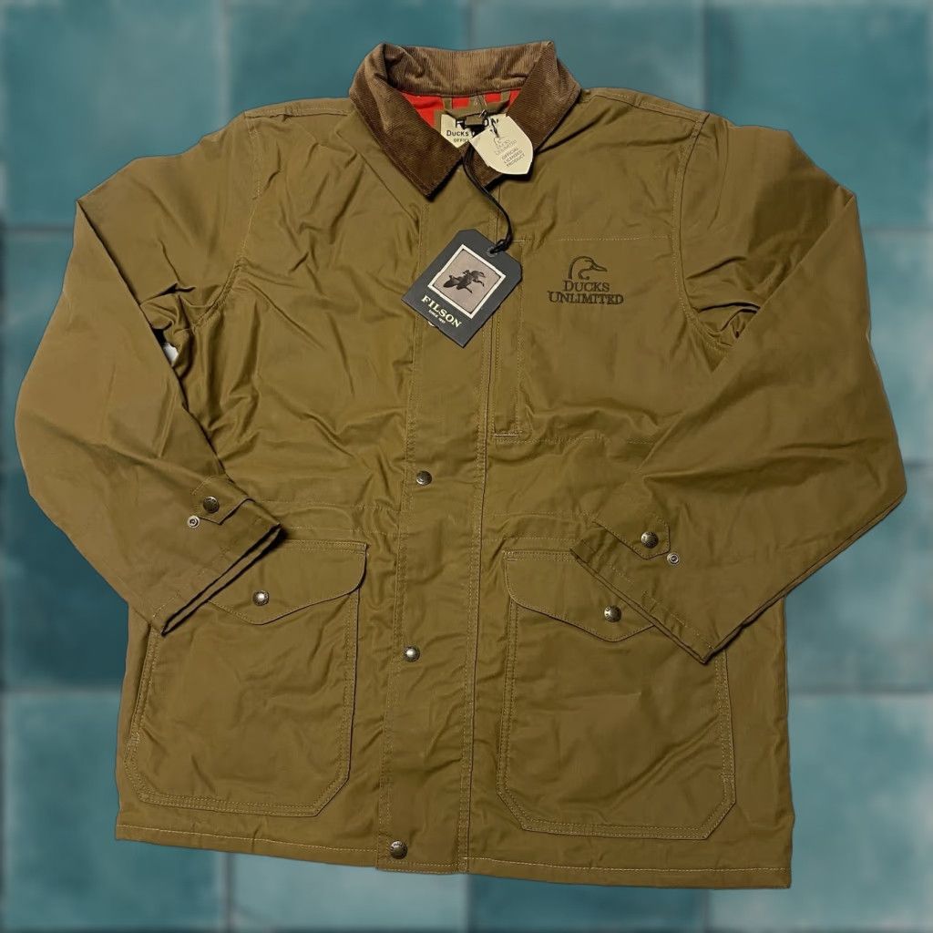 Filson Mile Marker Coat Men's L - Brown Wind-Resistant Outdoor Jacket