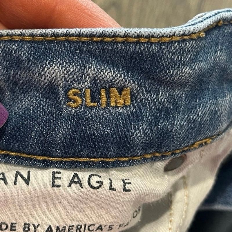 American Eagle Outfitters American Eagle Mens Slim Straight Jeans Blue Size 29x32 Size US 29 - 10 Thumbnail
