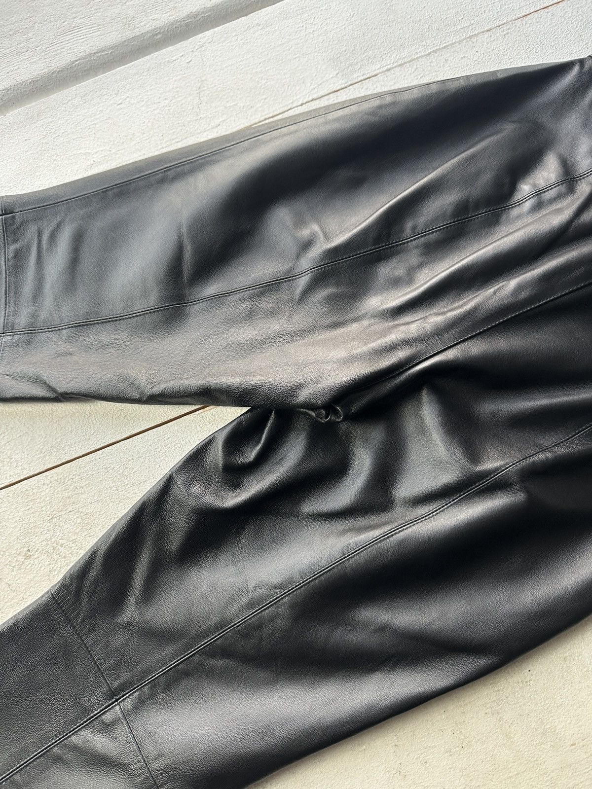 Leather 🚨Vintage leather pants motorcycles Black LUXURY Y2K Size 27" / US 4 / IT 40 - 12 Thumbnail