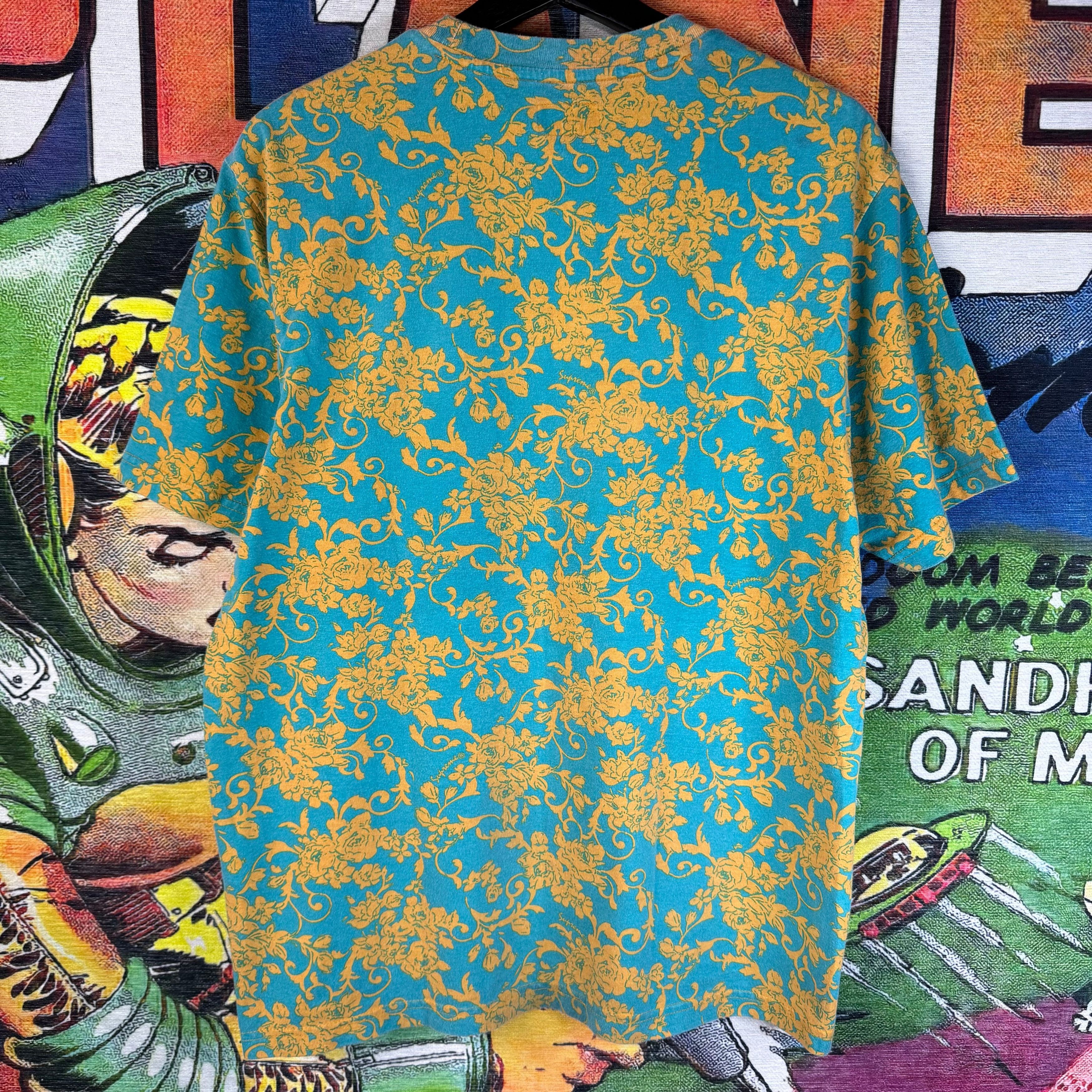 Supreme Supreme Spring/Summer 2020 Teal Floral Tee Size Small Size US S / EU 44-46 / 1 - 2 Thumbnail