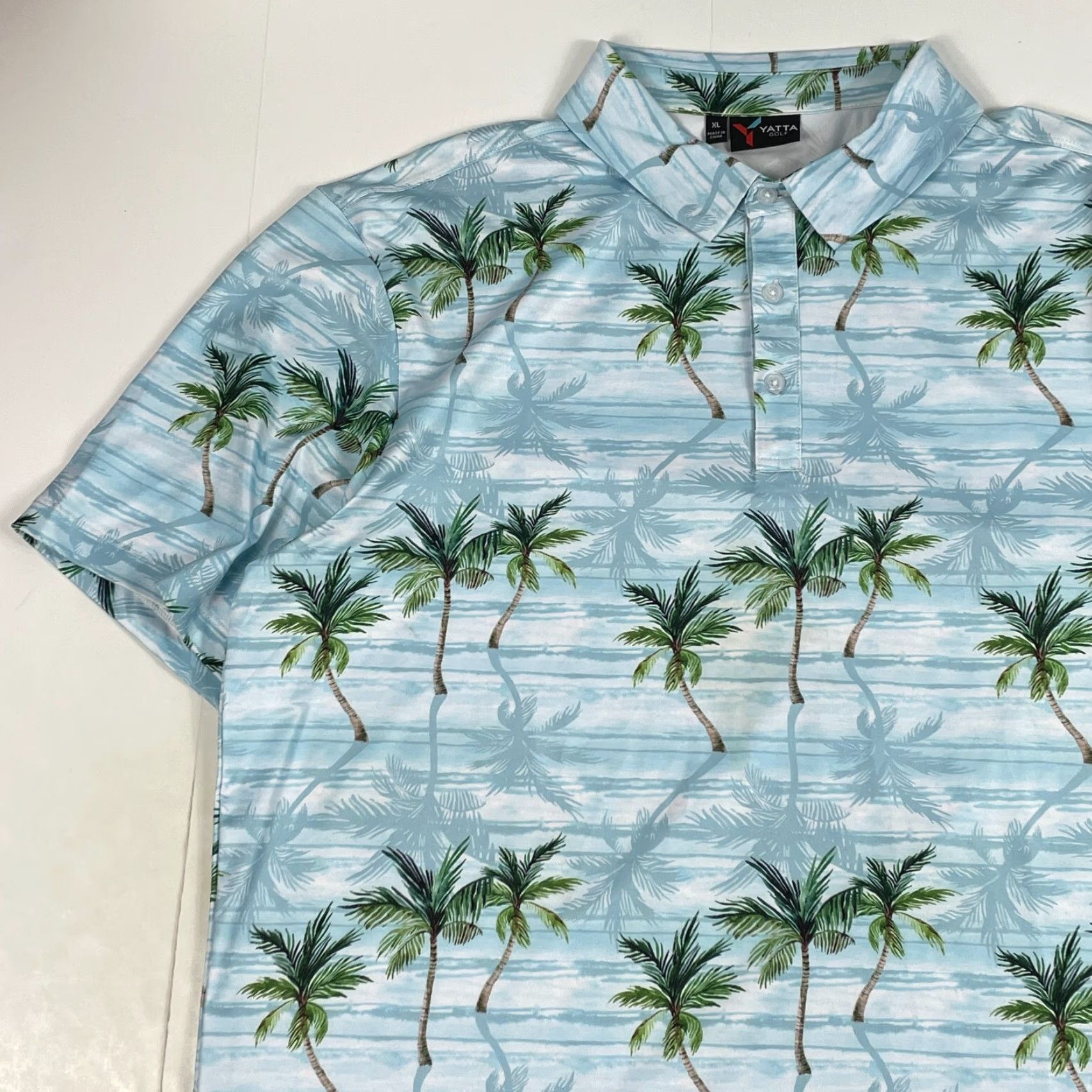 Vintage Yatta Polo Shirt Mens XL Blue Hawaiian Palm Short Sleeve Golfing Beach Polo Shirt Mens XL Blue Hawaiian Palm Short Sleeve Golfing Beach Size US XL / EU 56 / 4 - 2 Thumbnail