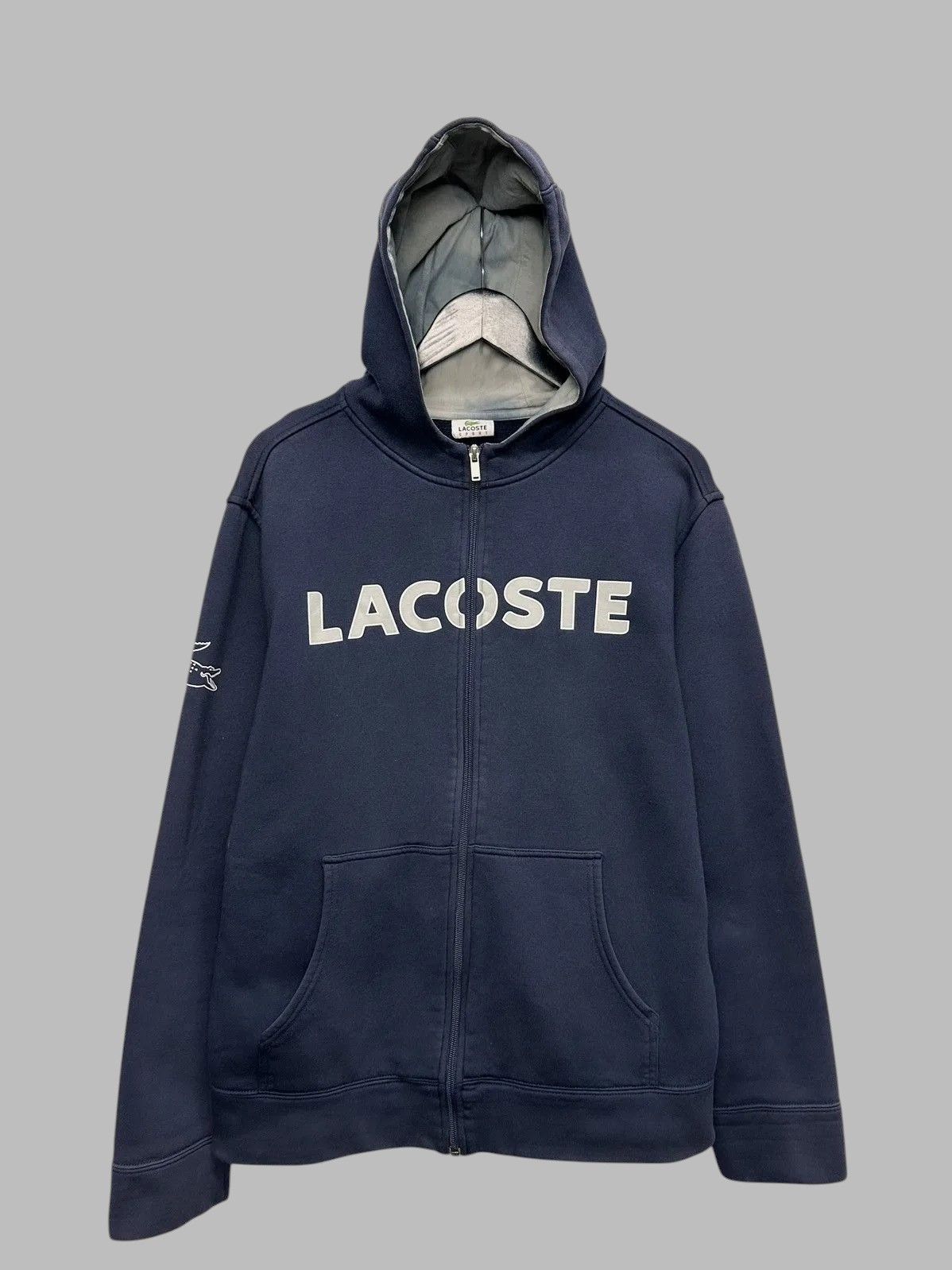 Lacoste Blue Lacoste Hoodie Vintage Sport Casual Crocodile Street Size US L / EU 52-54 / 3 - 1 Thumbnail