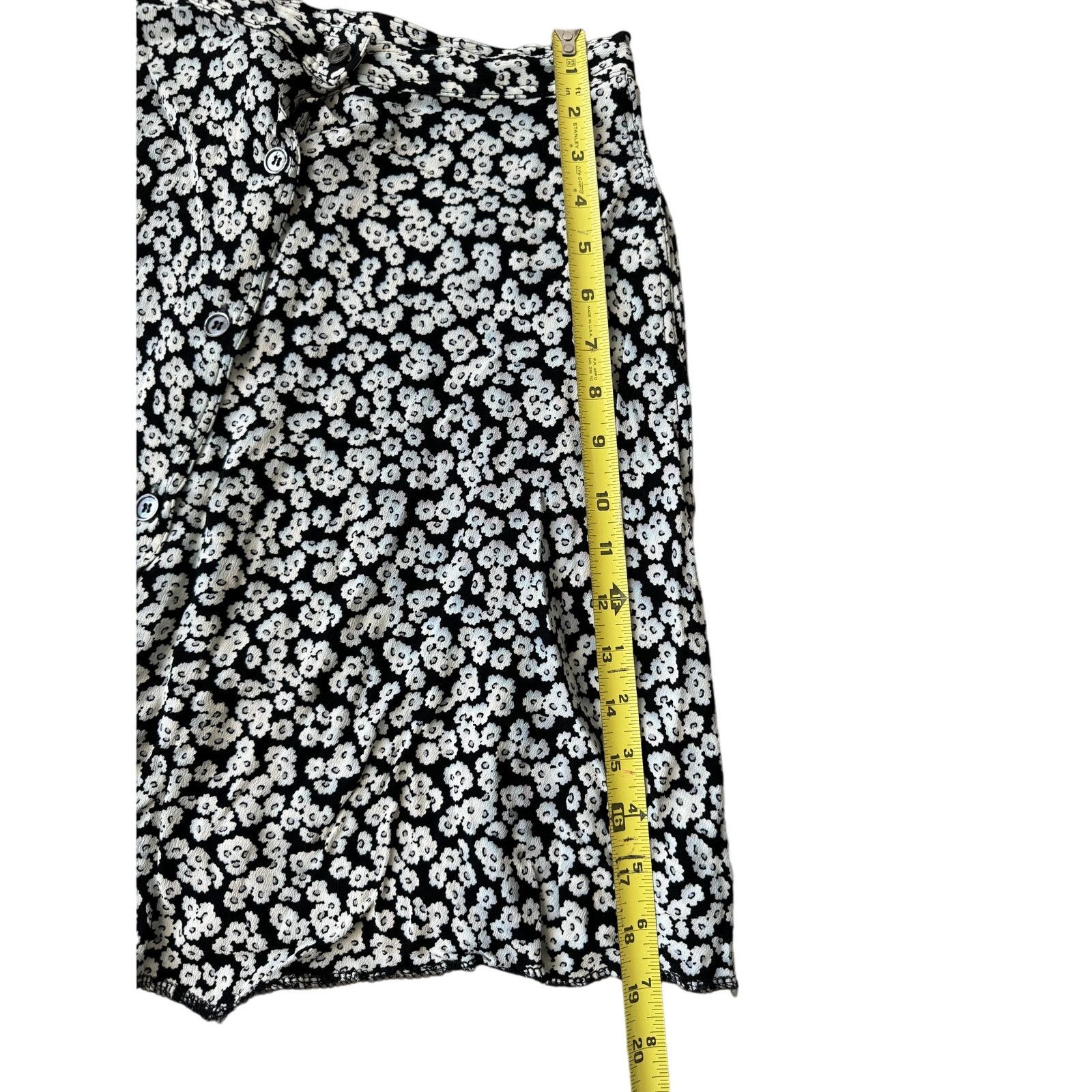 Anne Klein Vintage Anne Klein II Black/White Floral Flowy Skirt Size 30" / US 8 / IT 44 - 6 Thumbnail