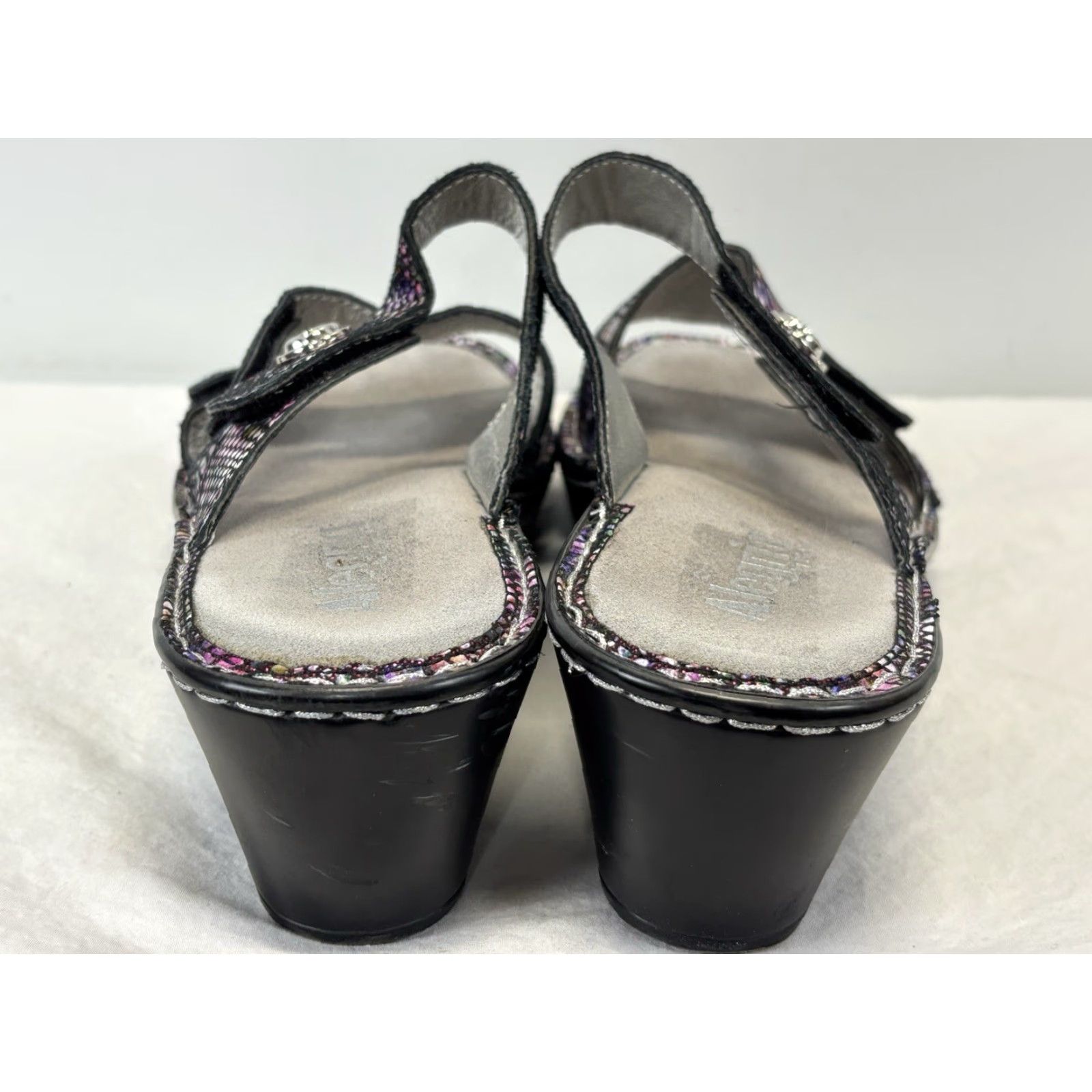 Vintage Alegria Loti Funtastic Slip-on Leather Wedge Sandal EU 41 10 Purple Snakeskin Women Size US 10 / IT 40 - 4 Thumbnail