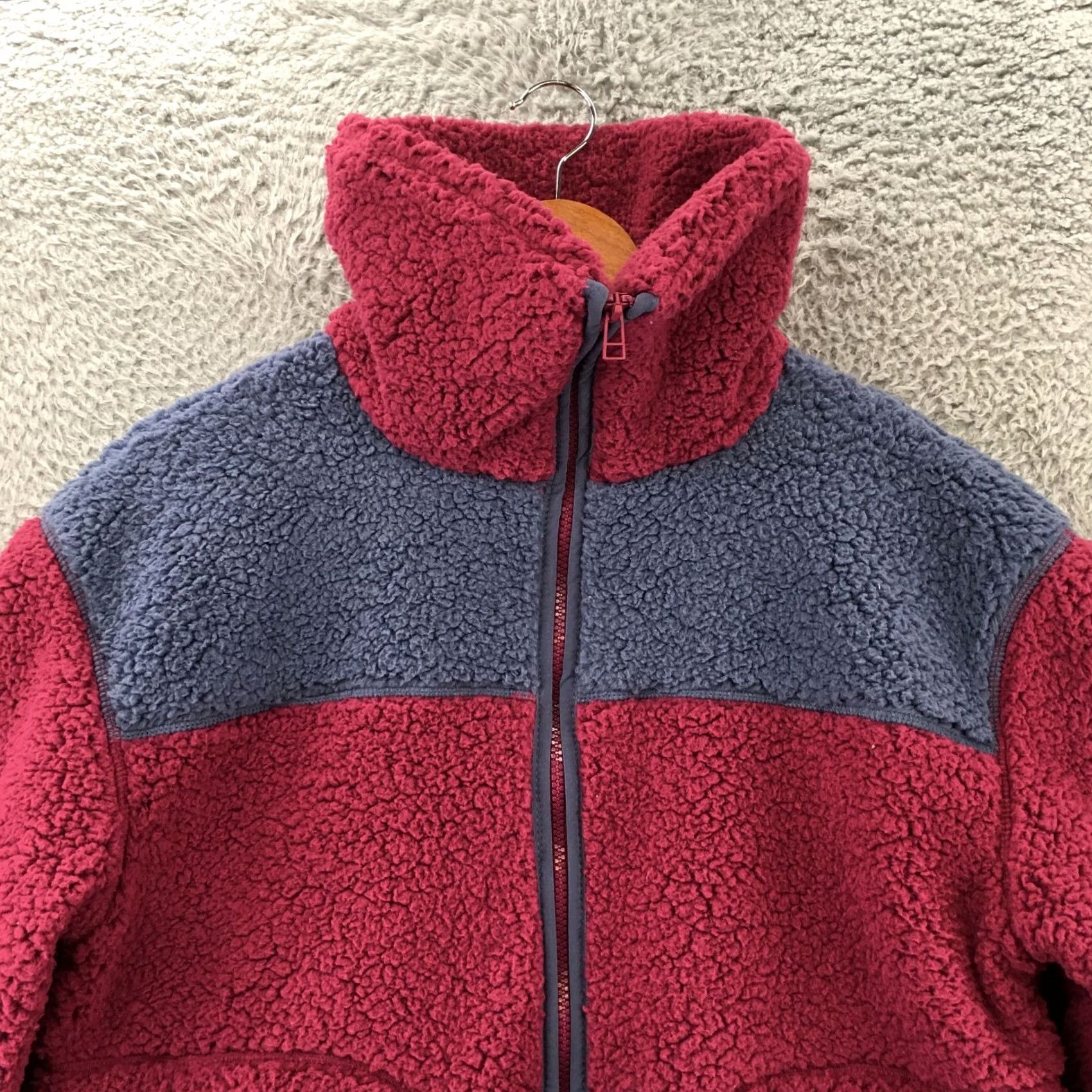 Vintage Universal Thread Sherpa Anorak Teddy Jacket Women XS Purple Full Zip Long Sleeve Size XS / US 0-2 / IT 36-38 - 2 Thumbnail