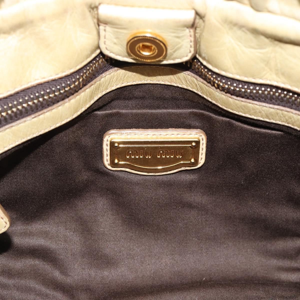 Miu Miu Borsa a mano Miu Miu Matelassé in pelle 2 vie beige oro Size ONE SIZE - 21 Thumbnail