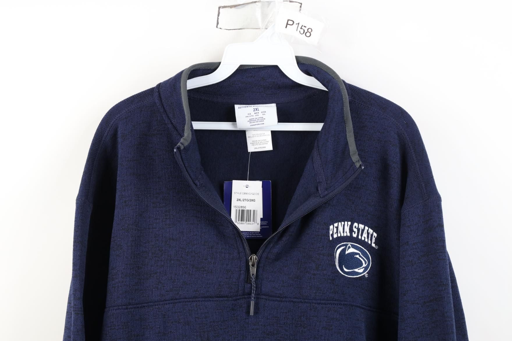 Champion Deadstock Y2K Champion University Knit 1/4 Zip Sweater Blue Size US XXL / EU 58 / 5 - 2 Thumbnail
