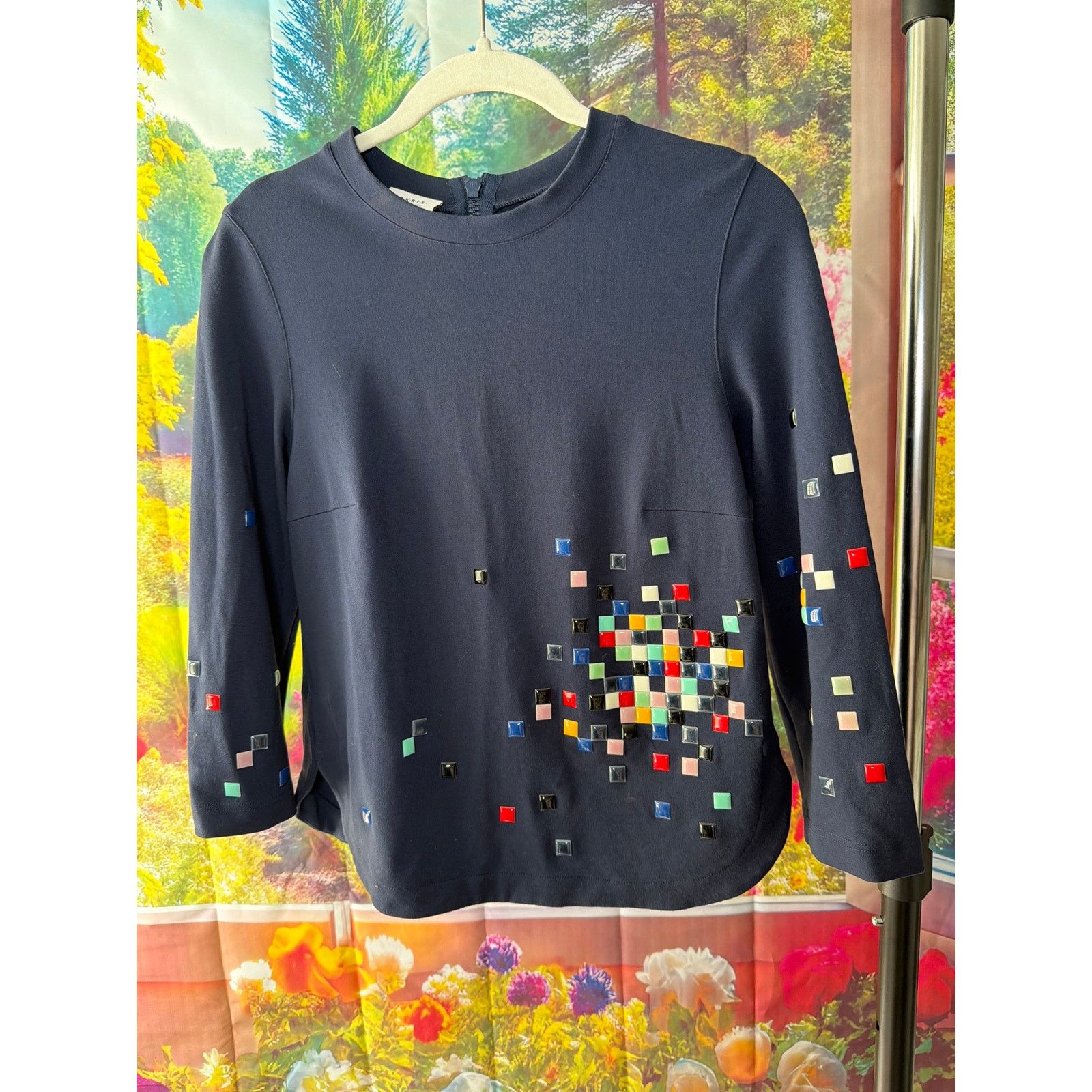 Akris 0231 Akris Punto Pixel Stud Embellished Navy Size 6 EU 40 Size M / US 6-8 / IT 42-44 - 5 Thumbnail