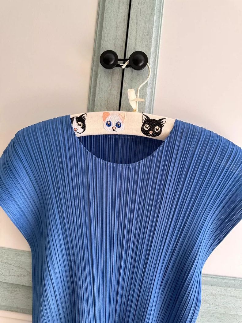 Issey Miyake issey miyake size:one size Blue short-sleeved top 2505-Nex Size XXS / US 00 / IT 34 - 3 Thumbnail